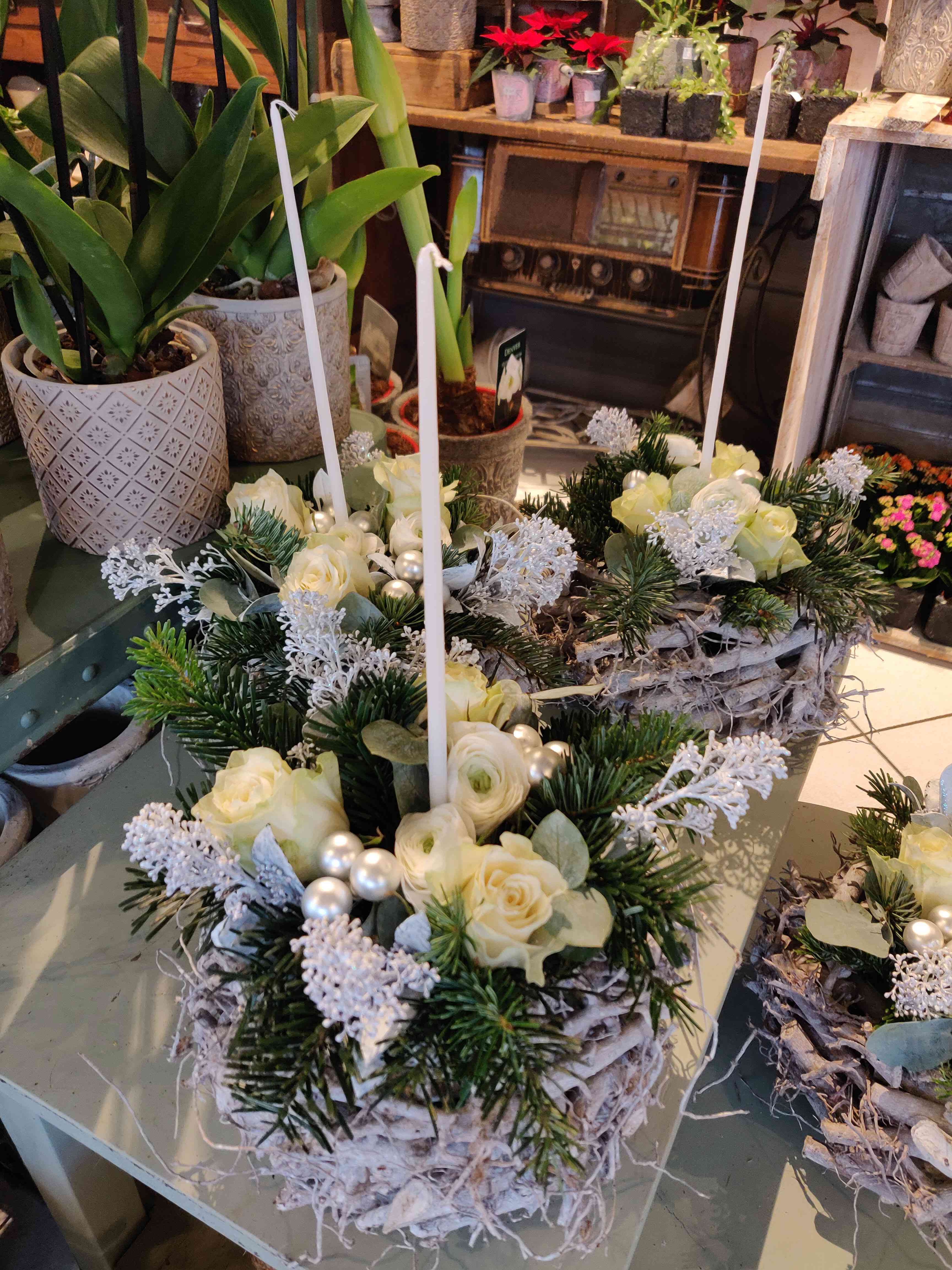 Centres de table ton blanc